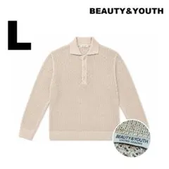 BEAUTY&YOUTH コットン メッシュニットカーディガン Lサイズ