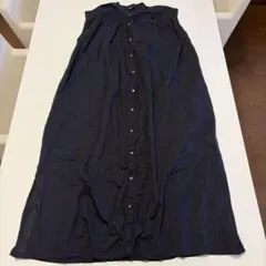 SHIPSネイビー ノースリーブ ロングワンピース