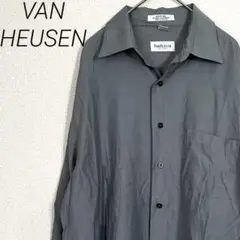 VAN HEUSEN シャツ 長袖 胸ポケット 無地 シンプル ゆったり 薄手