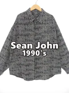 90s 00s ショーンジョン XXL 総柄 ヒップホップ 長袖 シャツ ロゴのサムネイル