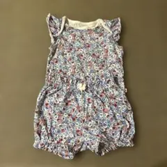 GAP フラワープリントロンパース セットアップ　70cm 6-12ヶ月 花柄