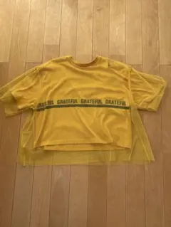WEGO イエロー チュール重ね 半袖Tシャツ