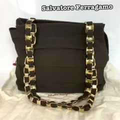 サルヴァトーレ フェラガモ ヴァラリボン チェーン トートバッグ bag