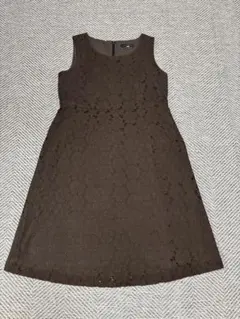 《マタニティ用》ブラウン花柄レースワンピース