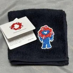 ミャクミャク 刺繍 ハンドタオル EXPO2025 ハンカチ 黒（濃紺？）