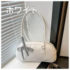 【新品】 ハンドバッグ 横長 シンプル ショルダーバッグ ポーチ 韓国 白
