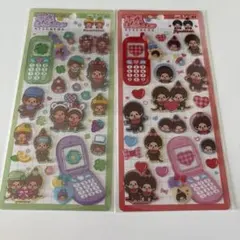 【正規品】もんちっち　平成はっぴーフォン　ステッカー　シール　2枚セット