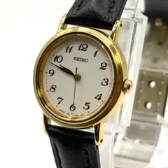 美品　稼働品SEIKO レディース 新品電池　ゴールドカラー クォーツ