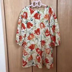 花柄 七分袖ワンピース 120サイズのサムネイル