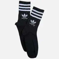adidas キラキラソックス スワロフスキー付き　靴下　黒