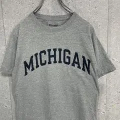 チャンピオン　ミシガン大学　カレッジプリント　グレーTシャツ S