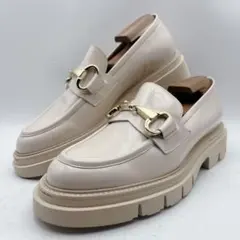 極美品✨ルーカグロッシ ビットローファー 厚底 アイボリー 24.5 イタリア製