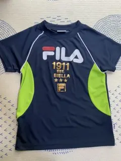 130 FILA キッズメッシュTシャツ　紺色