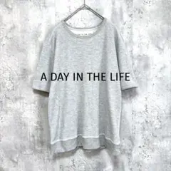 【A DAY IN THE LIFE】ワッフル半袖カットソー グレー M 無地