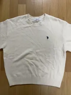 U.S. POLO ASSN. 定番ロゴ刺繍 ゆったり クルーネック ニット L