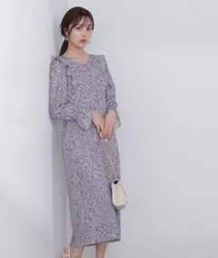 プロポーションボディドレッシング ナローフラワーワンピース　S