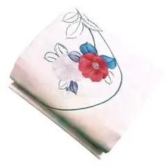 ユ103未使用　名古屋帯 唐織　花　正絹 着物帯　仕立て上り美品