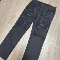 エポカ❣️46サイズ❣️美品 ダメージ加工 ダークグレー ストレートジーンズのサムネイル