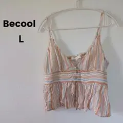 Becool ストライプ ビスチェ L
