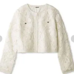 コードエンブロイダリーカーディガン ホワイト　定価2800０円