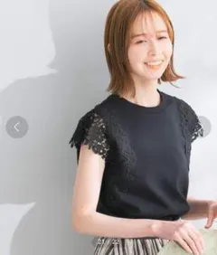 URBAN RESEARCH ROSSO 半袖 カットソー レース ブラック