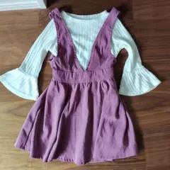 女の子 キッズ ワンピース アンサンブル 130