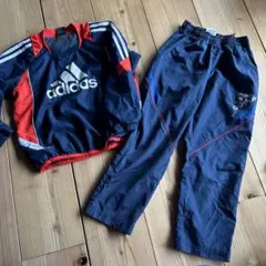 adidas ピステ上下セット ネイビー/レッド 116