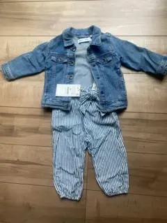 お値下げ中⭐︎ZARA デニムジャケットとストライプパンツ（新品タグ付き）