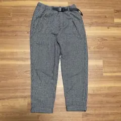 GRAMICCI チェック柄 ウールブレンドタックテーパードパンツ S