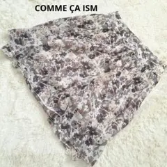 コムサイズム 花柄シフォンプリーツスカート Mサイズ【極美品】