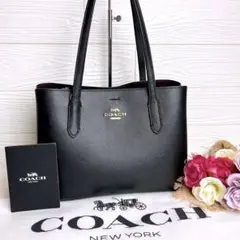 美品☆COACHコーチ トートバッグ レザー ブラック ビジネス 鞄