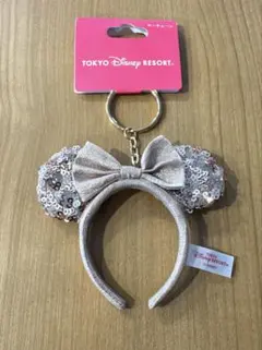 ディズニー ミニー カチューシャ キーホルダー ピンクゴールド