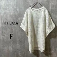 【チチカカ】クルーネックシャツ　半袖　F 透け感　ドルマンスリーブ　オフホワイトのサムネイル