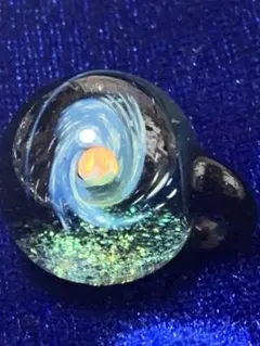 ガラス 宇宙玉 ネックレストップ(一点物)