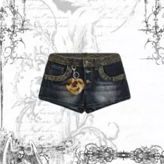 【 y2k・グランジ】 ストレッチデニム ショートパンツ