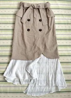 SALE✩.*˚ ROYAL PARTY 薄手ベルト付き ストライプ柄 スカート