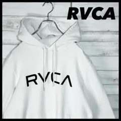 【RVCA】ロゴ パーカー プルオーバー XSサイズ 白 ルーカ