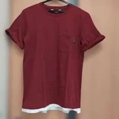H&M レイヤード風 ポケットTシャツ ボルドー 160cmのサムネイル