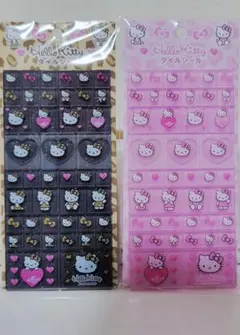 【即日発送】ハローキティー タイルシール　ヒョウ柄　ピンク　黒　2シートセット