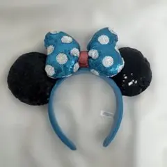 ミッキー耳カチューシャ 青・黒・白水玉
