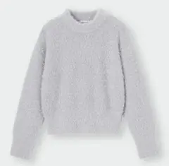 GU シャイニークルーネックセーター ライトグレー Sサイズ