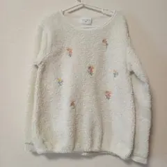 ➴⡱【WILL MERY】 トレーナー 130 ホワイト 花柄刺繍　女の子