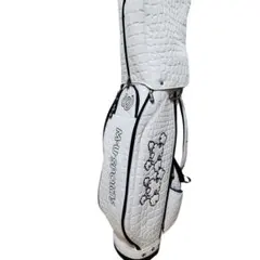 美品 MU SPORTS レディース キャディバッグ クロコ 白 ゴルフ