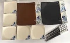 Kansai 大皿2枚 小皿5枚 箸5膳 パーティープレートセット 新品未使用品