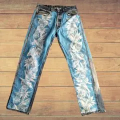 【希少】LEVI’S リメイクデニム　ハワイ柄　34 インチ