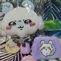 超まじかるちいかわ　ぬいぐるみミラー　ちいかわ　ふわふわミニポーチ　モモンガ