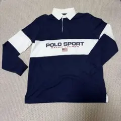 POLO SPORT ラルフローレン　ラガーシャツ　M ネイビー/ホワイト