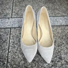 ライトグレー スエード ハイヒール 23.5cm
