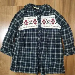 East Boy チェック柄ワンピース 110　ネルシャツ風