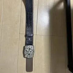 クロコダイル風レザー ベルト